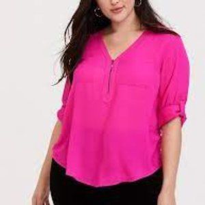 Torrid Fuchsia Georgette blouse